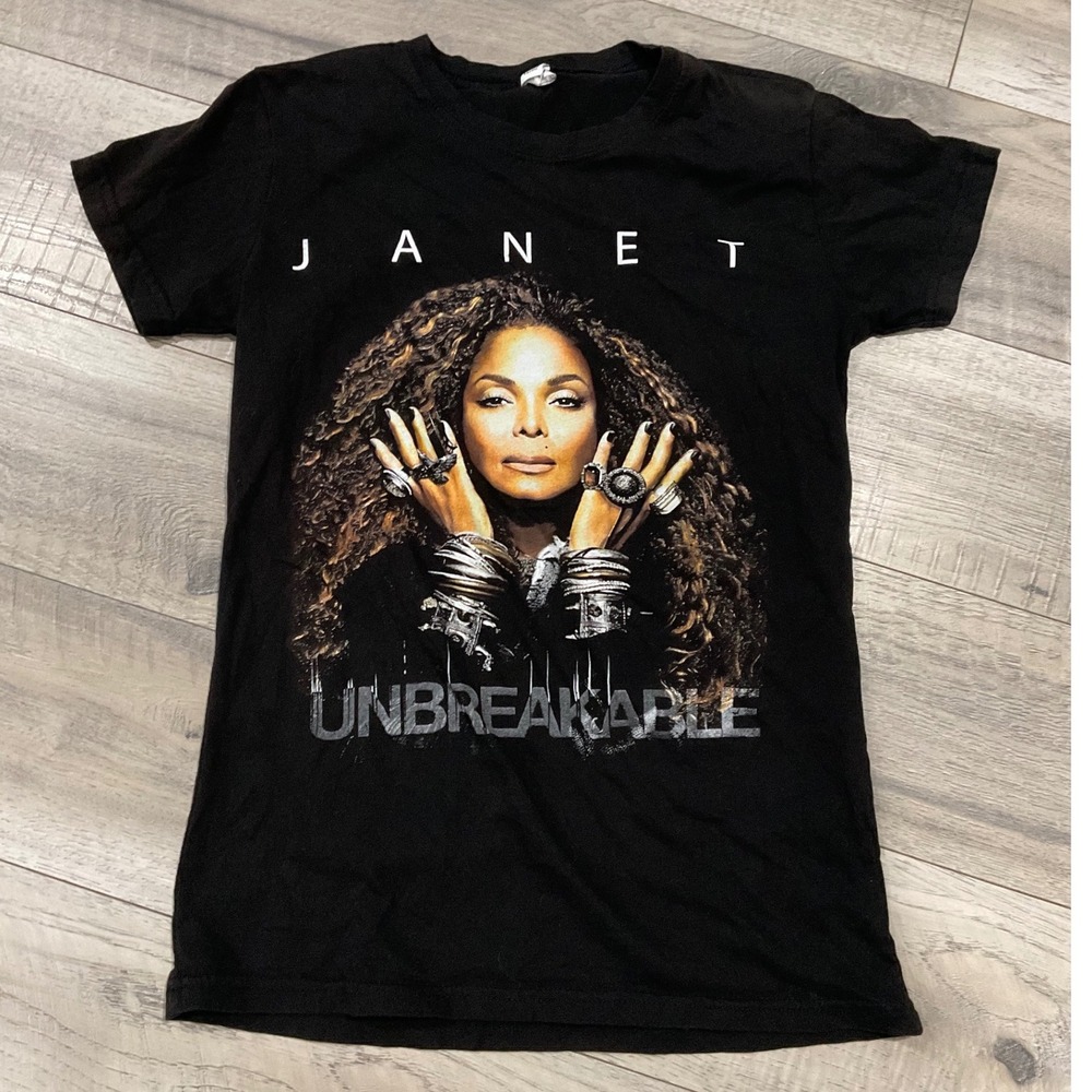 Janet Jackson Unbreakable World Tour 2015 Concert Graphic T-Shirt Black Large